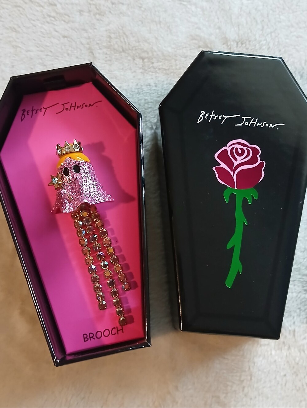 Crystal Princess Ghost Brooch Betsey Johnson Halloween